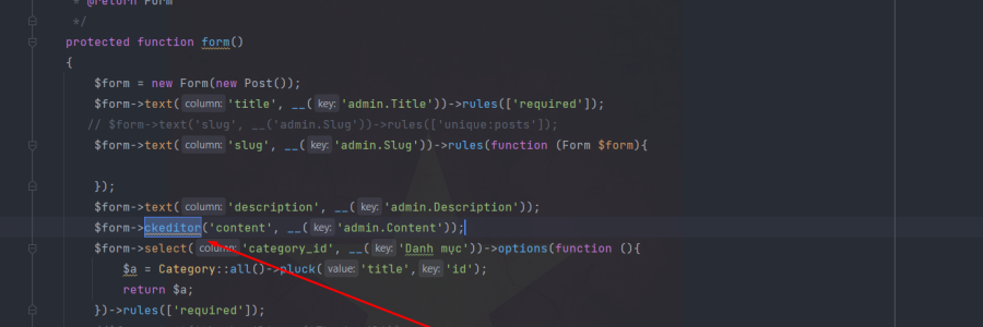 Xây dựng trang quản trị laravel 9 với Laravel-admin bằng demo 1 trang blog cá nhân phần 5 thêm ckeditor và ckfinder