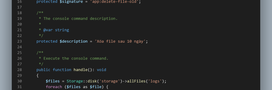Delete File quá cũ và file dung lượng lớn và đọc log 100 dòng cuối